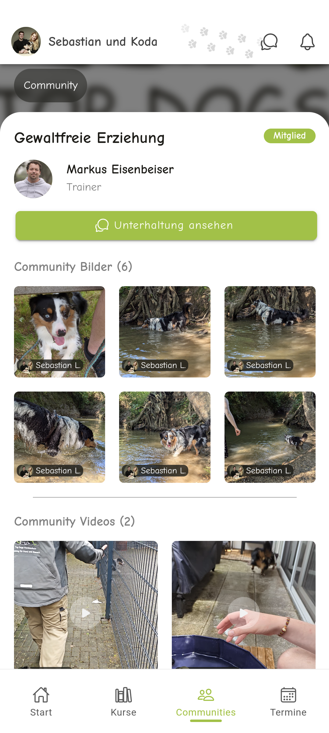 Top Dogs App - Profile